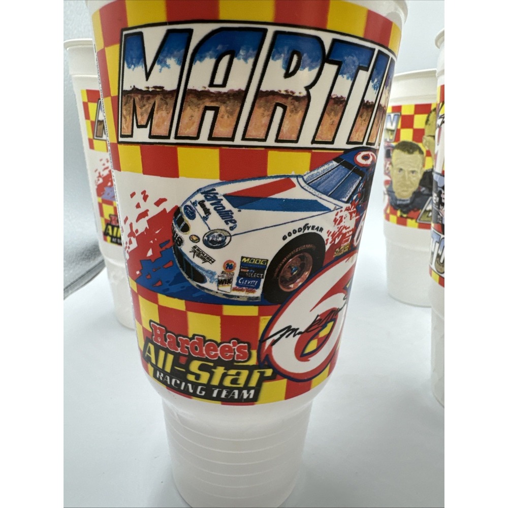 Vintage Hardees All Star Racing Mark Martin Jeff Burton NASCAR Plastic Cups (6)‎ - Picture 4 of 6